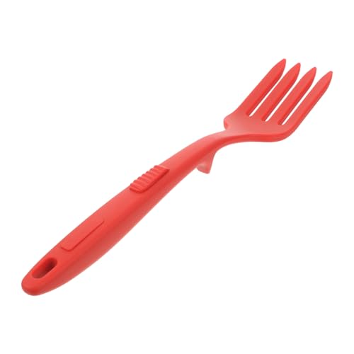 Zerodeko Silikon Kochgabel Hitzebeständig Rutschfest Lebensmittelecht Große Multifunktions Nudelgabel für Pasta Salat und Braten Flexibel Antihaftbeschichtet Spülmaschinengeeignet Rot von Zerodeko