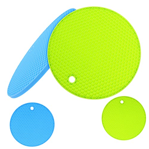 Zerodeko 4 Stück Silikon Glasöffner Pads Runde Untersetzer Für Flaschen Und Deckelgreifer Hitzebeständig Und rutschfest 18cm Für Küche Und Haushalt Leicht Zu Reinigen von Zerodeko