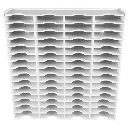 Zerodeko Stempelkissenhalter Mit 60 Fächern Holzstempelkissen-Aufbewahrung Organizer Schreibtisch-Postsortierer Diamant-Farbregal Tablett Für Das Heimbüro von Zerodeko