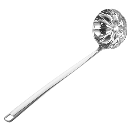 Zerodeko Suppenkelle mit Aufhänge Design Rostfrei Ölabscheidend Fein Verarbeitet Spiegelglatte Oberfläche Praktische Küchenschöpfkelle für Haushalt und Gastronomie von Zerodeko