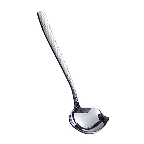 Zerodeko Suppenlöffel mit Hammerschlag Design Robuster Öl Gießlöffel für Heiße Töpfe nicht Haftend Rostfrei Einfacher Gebrauch für Küche und Gastronomie von Zerodeko
