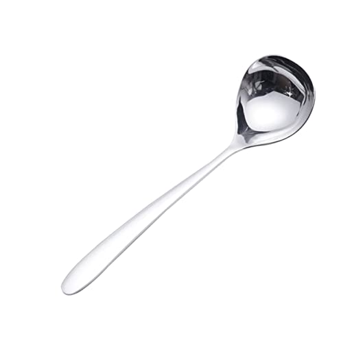 Zerodeko Suppenlöffel mit Langem Griff Runder Hot Pot Löffel Multifunktionales Küchenbesteck S für Suppen Heiße Töpfe und Desserts von Zerodeko