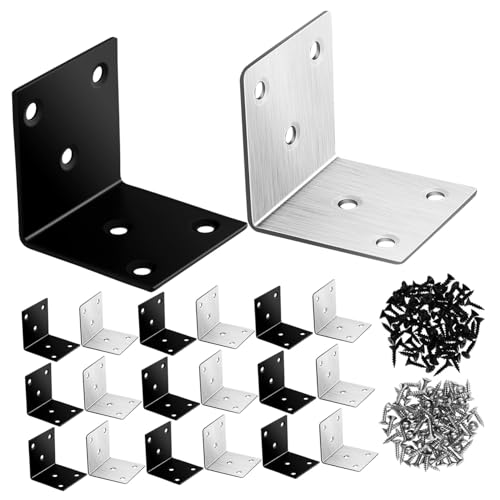 Zerodeko Teiliges Eckwinkel Rostfreiem Eisen mit Schrauben Verzinkte Möbelwinkel für Ablagen und Rahmen Stabile Eckverbinder für Bettgestelle und Möbel Einfache Montage Innen und Außen von Zerodeko