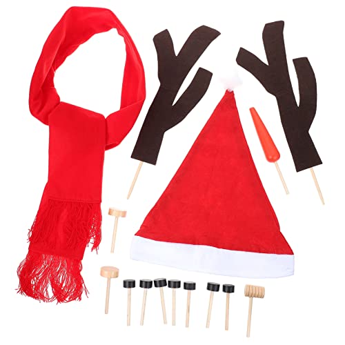 Zerodeko Teiliges Snowman Dekorationsset Weihnachtsmütze Schal Holzknöpfe DIY Zubehör für Winterliche Schneemann Deko für Outdoor Basteln und Festliche Weihnachtsstimmung von Zerodeko
