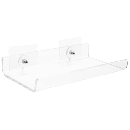 Zerodeko Transparente U Förmige Kunststoff Wandablage Selbstklebendes Schwebendes Regal Wasserdichtes Aufbewahrungsboard für Bad Küche Wohnzimmer ohne Bohren Vielseitiger Organizer von Zerodeko