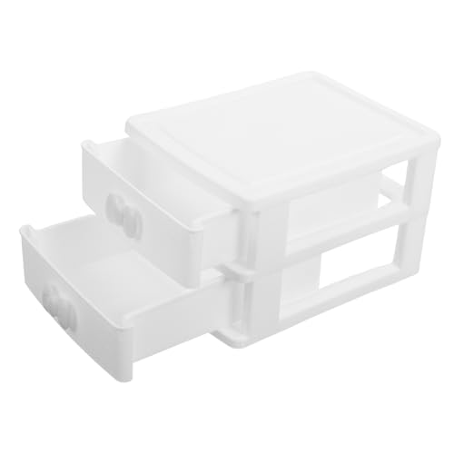 Zerodeko Transparente Weiße Aufbewahrungsbox mit Zwei Stapelbarer Desktop Organizer aus Robustem Kunststoff für Kosmetik Schmuck und Büro Kleinteile Praktischer Sortierkasten für von Zerodeko