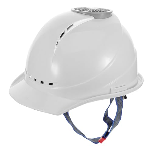 Zerodeko USB Lüfter Schutzhelm mit Integriertem Kühlventilator Förmiges Design USB Wiederaufladbar Belüftet für Bauarbeiter und Outdoor Arbeiten Weiß Komfortabel und Hitzeschützend von Zerodeko
