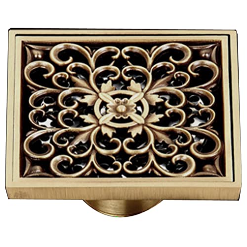 Zerodeko Vintage Bodenablauf Aus Messing Goldwasser Antiker Boden Katzenhaarfänger Für Die Dusche Fliesenleger Duschabflussabdeckung Goldener Duschabfluss Duschboden Waschbecken Base von Zerodeko