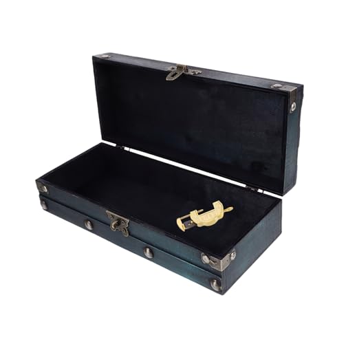 Zerodeko Vintage Holz schmuckaufbewahrungsbox mit Schloss Multifunktionale Kleine Holzbox für Schmuck Uhren und Ringe Langlebig Leicht Stilvolles Design für Stilvolle Organisation von Zerodeko