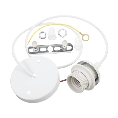 Zerodeko Vintage Pendelleuchte Schraubfassung mit Verstellbarem Kabel Weiß Industrieller Lampenhalter für Wohnzimmer Esszimmer Arbeitszimmer Kompatibel mit Acv Lampen von Zerodeko