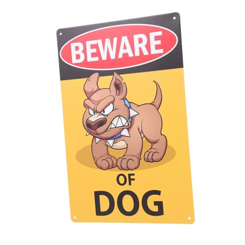 Zerodeko Vorsicht Hund Warnschild aus Eisen Rustikales Schild für Innenbereich Dog Caution Board zur Warnung von Besuchern Nachbarn Sicher Langlebig für Hundebesitzer von Zerodeko
