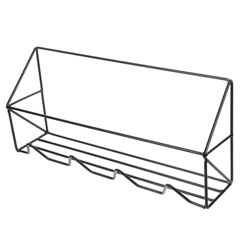 Zerodeko Wandmontiertes Floating Shelf Organizer aus Robuster Aufbewahrungsregal für Büro Küche und Badezimmer Bohrfreie Installation und Langlebig Schwarz Kleines Modell Doppelschichtig von Zerodeko