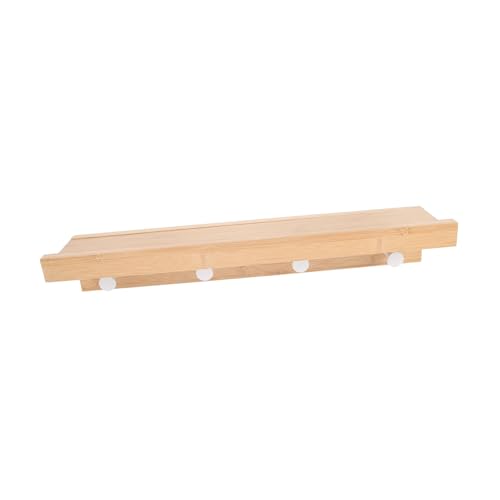 Zerodeko Wandregal Aus Holz Mit Haken Multifunktionales Schwebendes Für Wohnzimmer Und Wandhalterung Zur Aufbewahrung Von Handtüchern Und Dekoration Naturfarbe von Zerodeko