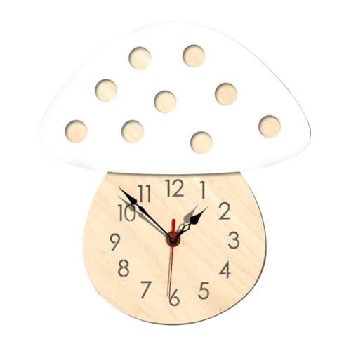 Zerodeko Cartoon-Mushroom-wanduhr Weiß Kreative Hängende Uhr Für Bar Batterie Hochpräzise Zeitmessung Und Stilvolle Dekoration von Zerodeko