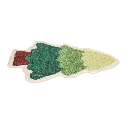 Zerodeko Weicher Weihnachtsbaum-bodenmatte Rutschfestes Kleines Wohnzimmer Schlafzimmerteppich Dekorative Flauschige Weihnachtsdekoration Gemütliche Sichere Winter-fußmatte von Zerodeko