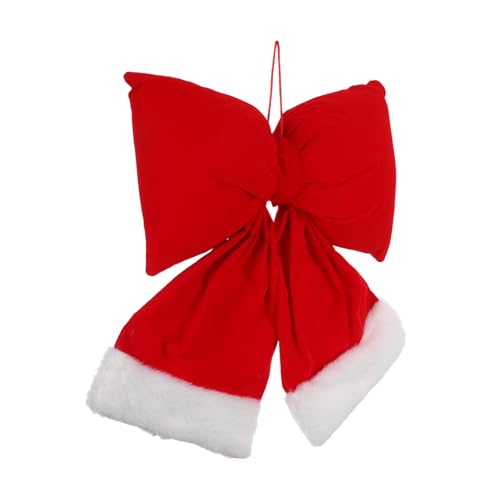 Zerodeko Weihnachtsbogenanhänger Bögen zum Basteln Partydekoration Schleife Party-Bogen-Dekor weihnachtsschleifen dekor Rustikale Geschenkschleife Dekorative Bowknot Kranzbögen Flanell rot von Zerodeko