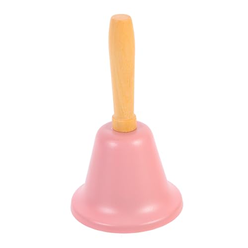 Zerodeko Weihnachtsglöckchen mit Holzgriff Metallglocke Rosa Stabile Handglocke für Restaurant Küchentisch Deko Retro Weihnachtsdeko und Geschenk von Zerodeko