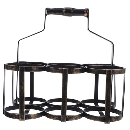 Zerodeko Weinhalterkorb Aus Eisen Weinaufbewahrungsflaschenhalter Weinträgerkorb Im Bauernhausstil Picknick Weinträgerkorb Weinregalhalter Im Bauernhausstil Weinflaschenhalter Im von Zerodeko