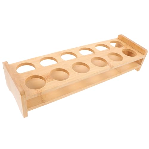 Zerodeko Whiskey Gläser Organizer aus Holz Fach Gerader Shot Glasses Halter Multifunktionaler Weinbecherhalter für Bars Restaurants Zuhause Display und Servieren von Schnapsgläsern von Zerodeko