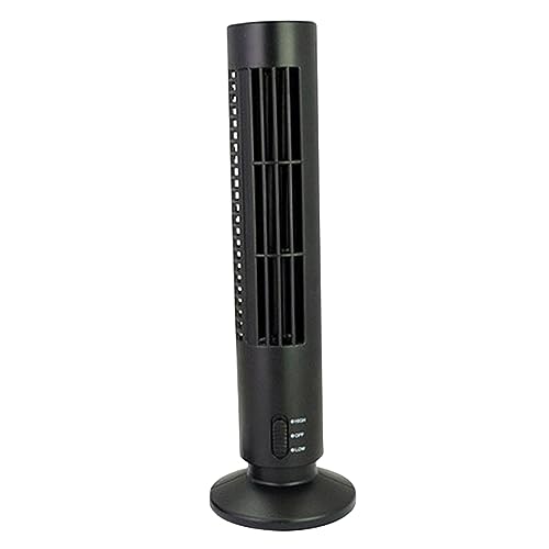 Zerodeko Powered Fan Tower Kompakte Und Leichte Mini-ventilatoren Für Den Schreibtisch 2 Geschwindigkeiten Schwarz von Zerodeko