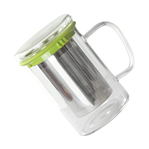 Zerodeko teegläser mit sieb Teebecher mit Sieb Kaffeeglas klarer Kaffeebecher Trink Gläser Wassergläser Wasserbecher Teetassen aus Glas Tee-Wasser-Trennung Kaffeetasse Korb von Zerodeko