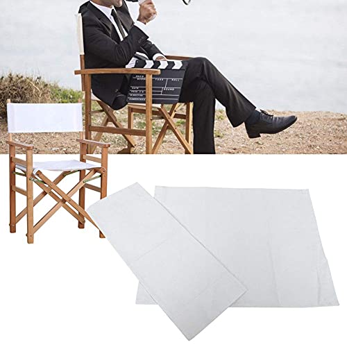 1 Set Kissen für Regiestühle Chair Canvas Stuhlleinwand Regiestuhlbezüge Director Fodere per Sedie Regista Stuhlbezüge Canvas Sitzbezüge Ersatz Sitztuch Protector Cover (White) von Zerodis