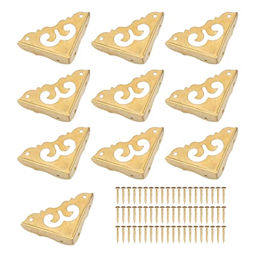 Zerodis 10 Stücke Messing Eckenschutz, Box Eckenschutz Kantenschutz Schrank Möbel Eckenschutz Dekorative Kantenabdeckung für Holzkiste, Bilderrahmen, Tisch und Stuhl Zerodis 10 Stücke Messing Eckenschutz, Box Eckenschutz Kantenschutz Schrank Möbel Eckenschutz Dekorative Kantenabdeckung für Holzkiste, Bilderrahmen, Tisch und Stuhl von Zerodis