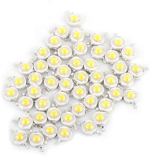 Zerodis 100 Stücke High Power Led Chip 1 Watt Super Helle Intensität SMD Light Emitter Komponenten Diode Lampe Lampe Perlen Chip DIY Leuchten für Flutlicht Scheinwerfer(White 6000k)(White 6000k) von Zerodis