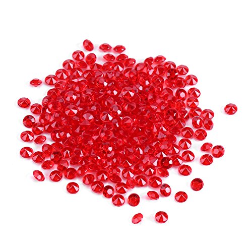 1000 Stück 4,5 mm kleine Kristallperlen Acryl Vase Filler Tisch Zentrepiece in Diamantform Hochzeit Dusche Dekoration (rot) von Zerodis