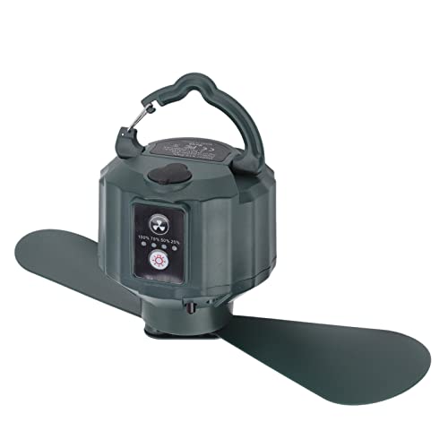 10400mAh Campingventilator mit LED-Laterne, Wasserdichter USB-Zelt-Deckenventilator mit Fernbedienung und Aufhängehaken 3-Gang-Campingventilator für Wohnheime Im Freien von Zerodis