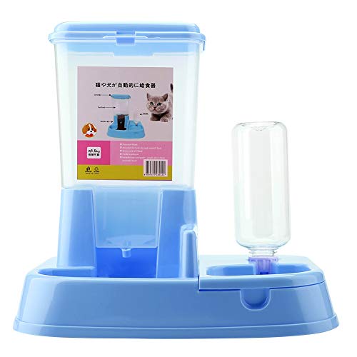 2 in 1 Automatische Pet Feeder Abnehmbare Futterspender Wasserflasche Smart Fütterung Werkzeug für Hunde Katzen (Blau) von Zerodis