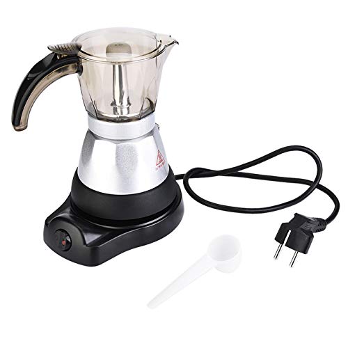 220V Elektrische Mokkakanne mit Großer Kapazität, Italienische Kubanische Dichtungstöpfe Espresso Moka Maker Klassische Kaffeemaschine Kaffee Tee Espressokocher für Spülmaschinenfest(150ML) von Zerodis