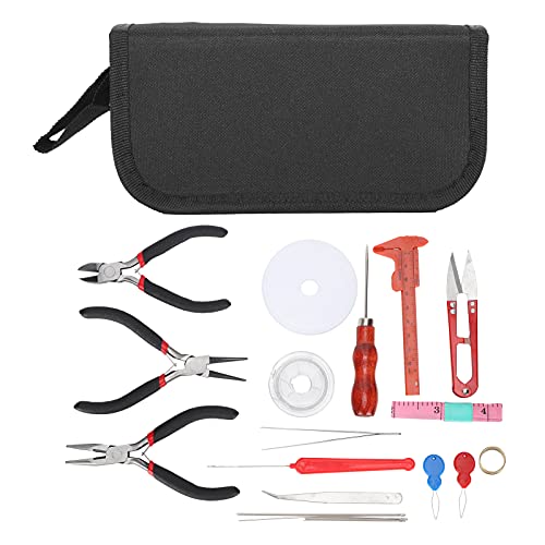 22Pcs Schmuckherstellung Tool Kit Schmuckzangen Schere Palstic Caliper Nadel Transparenter Schmuckdraht Silber Kupferdraht Ring Pinzette Nadeleinfädler Häkeln Fingerhut mit Aufbewahrungstasche 22Pcs Schmuckherstellung Tool Kit Schmuckzangen Schere Palstic Caliper Nadel Transparenter Schmuckdraht Silber Kupferdraht Ring Pinzette Nadeleinfädler Häkeln Fingerhut mit Aufbewahrungstasche von Zerodis