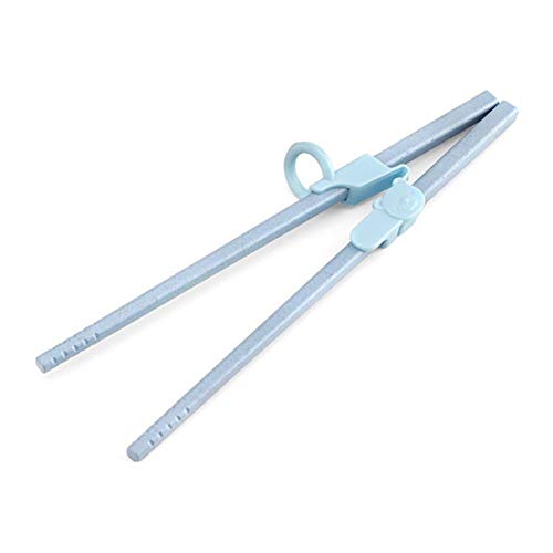 3 Pcs Cute Chopsticks Helper Kinder Essstäbchen Set für Anfänger lernen Essutensilien(Blau) von Zerodis