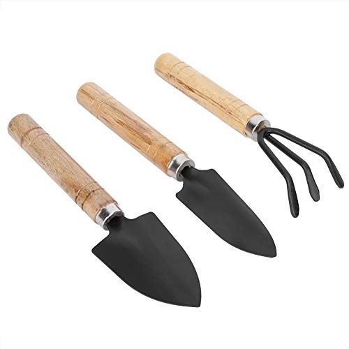 3-teiliges Mini-Gartengeräte-Set für Pflanzen, Mini-Gartengeräte, Spaten, Krallen, Rechen, Schaufel, Topfpflanzen, Gartenhand-Kit, Miniatur-Gartenrechen, Kelle, Schaufel für von Zerodis