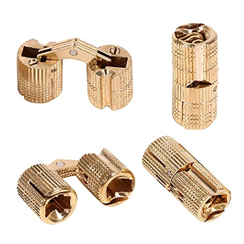 4 Pcs/paket Messing Versteckte Verdeckte Scharnier Unsichtbare Barrel Scharnier für DIY Schmuck Box Hand Handwerk Gold(10mm) von Zerodis