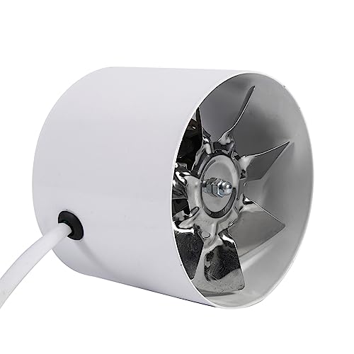 Zerodis 4 inch Abluftventilator Booster Ventilator für Home Indoor, Metallic Weiß & Silber, 20W, 140 m³/h, Leise <60dB, Wandmontage, Indoor-tauglich, Spezieller Rollenmotor von Zerodis