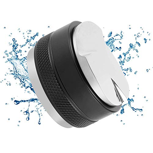 58 mm Kaffeeverteiler, Espresso Stampfer, Kaffeeverteiler aus Edelstahl, Professionelle Kaffee Manipulations Verteiler mit einstellbarer Tiefe Nivellierwerkzeug (schwarz) von Zerodis