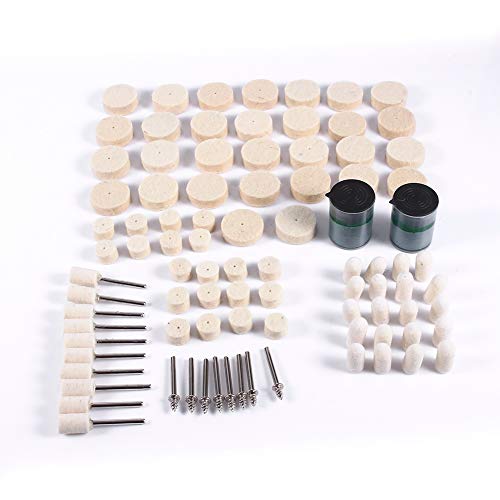 90pcs Wollfilz Polieren Pad Kit Polieren Saubere Saubere Räder Punkt Dorn für Rotary Tools von Zerodis