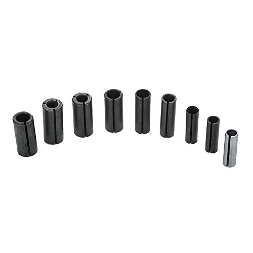 9pcs Reduzierhülse Fräser, Fräser Chuck Collet Adapter Reduzierhülse Adapterhülse Split Buchse Fräser Halter Holzbearbeitung Werkzeug von Zerodis