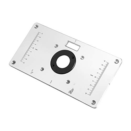 Aluminium Router Tischeinsatzplatte mit 4 Ringen und Schrauben für Holzbearbeitungstische für Einsatz Router Tisch Banken Holz Drehbank (235mm * 120mm * 8mm) von Zerodis