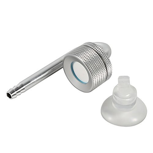 Aquarium CO2 Zerstäuber, Aluminiumlegierung Kohlendioxid Diffusor Zerstäuber mit Saugnapf für Aquarium, Aquarium(Silber) von Zerodis