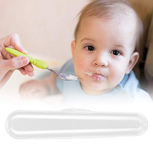 Zerodis Baby Löffel Aufbewahrungsbox Lebensmittelqualität Silikon Transparent Single Babybesteck Geschirrbeutel Tragbare Baby Produktzubehör von Zerodis