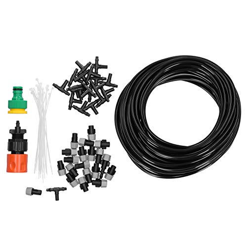 Bewässerungssystem, 20 m Schlauch Garten Bewässerungssystem Sprühnebel Sprinkler Düsen Kit Kühlung Bewässerungszubehör für Gewächshaussämlinge von Zerodis
