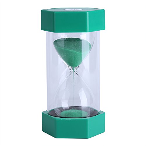 Zerodis Bunte Sand Timer Glas Sanduhr 3/10/20/30/60 Minuten Timer Uhr Home Office Decor Geschenk(10 Mins Green) von Zerodis