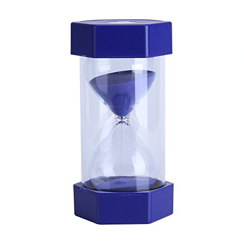 Bunte Sand Timer Glas Sanduhr 3/10/20/30/60 Minuten Timer Uhr Home Office Decor Geschenk(60 Minuten Blau) von Zerodis