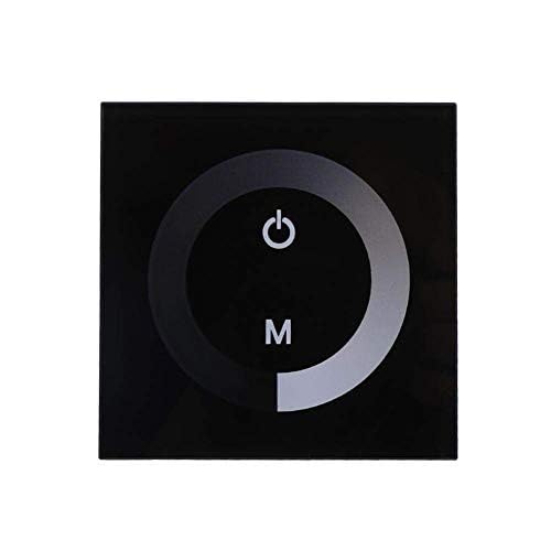 Zerodis DC 12V-24V Wand Touch Panel Controller Helligkeit einstellbar Dimmer für Single Color LED Lichtleiste(Schwarz) von Zerodis