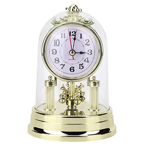 Digitale Wanduhr für Zuhause Clock Vintage Tischuhr Europäischer Retro-Stil Wohnzimmer Moderne Uhr Antike Stille Tischuhr Wohnkultur für Schlafzimmer, Büro Geschenk (Golden) von Zerodis