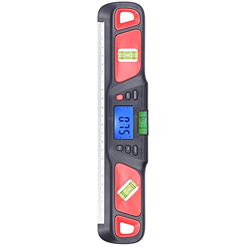 Digitales Wasserwaagenlineal, magnetische Wasserwaage für Heimdekoration, Gartenarbeit, hohe Genauigkeit Nivellierinstrument (rot) von Zerodis