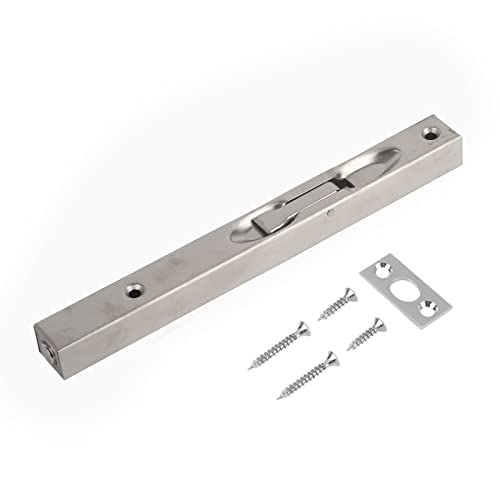 Zerodis Door Latch Bolt 304 Edelstahl Tür Flush Lock Sicherheitshebel Aktion Tor Latch Bolt mit Streik und Schrauben(8 Pollici) von Zerodis